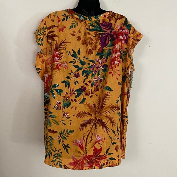 Rachel Rachel Roy Linen Flutter Sleeve Top 3X - Picture 3 of 10